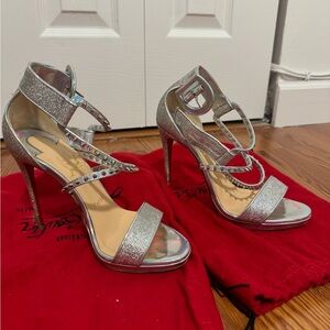 Christian Louboutin Glittering Silver Heels